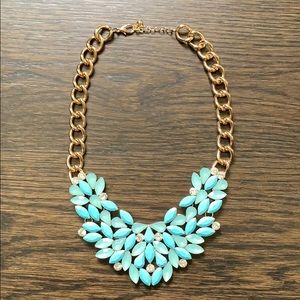 Turquoise and Gold Statement Necklace